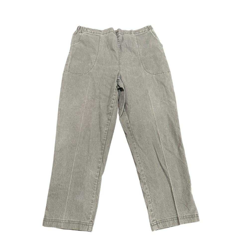 Croft & Barrow Petite Stretch Gray Pull On Denim Pants Size 16P Short